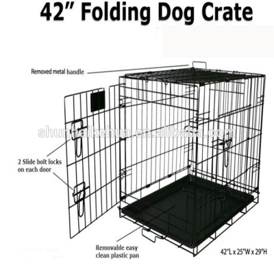 Best quality pet 42" large folding wire pet cages for large dog cat house metal dog crate